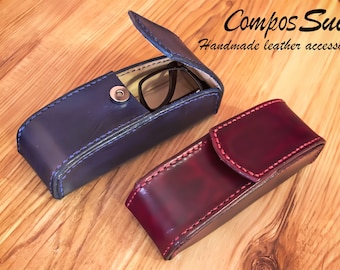 Leather Eyeglass case, unique elegant glasses case Elegance