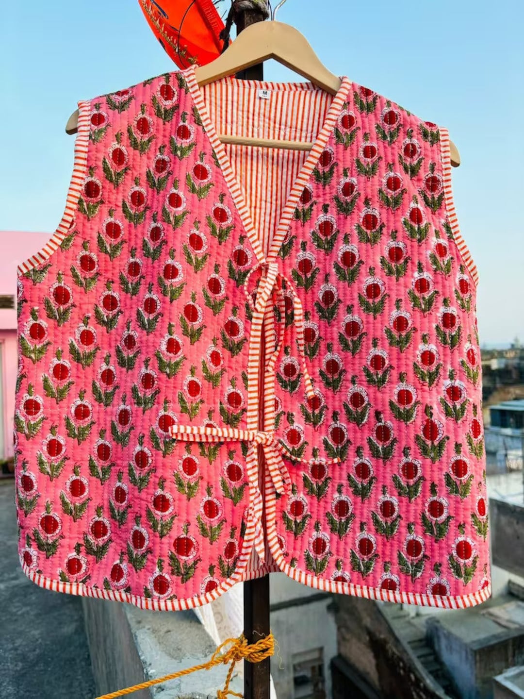 Women's Vintage Autumn Leaf Print Quilted Jacket