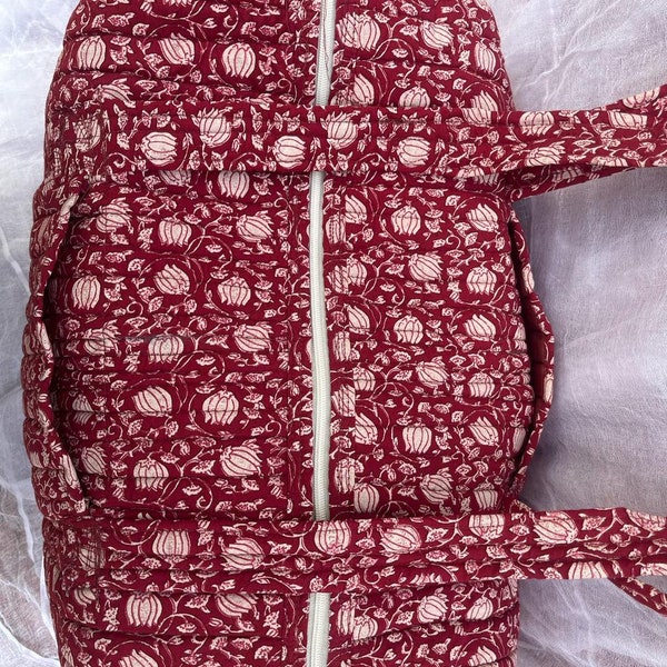 Vintage Boho Weekender bag| Quilted Floral overnight travel bag| Beach Duffel Bag with Zipper| Hand Luggage shoulder Bohemian Bag Women|