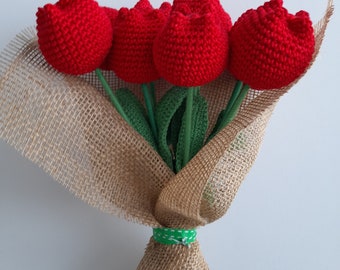 Digital Pattern: Crochet Tulip Pattern, Crochet Flower Pattern, PDF Pattern, Crochet Pattern for Beginners