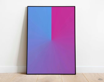 Póster de arte abstracto y minimalista imprimible, decoración de pared de descarga instantánea, impresión artística con degradado