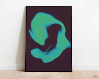 Póster de arte abstracto y minimalista imprimible, decoración de pared de descarga instantánea, impresión artística con degradado