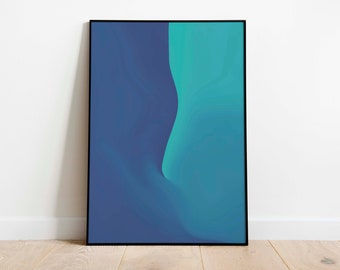 Póster de arte abstracto y minimalista imprimible, decoración de pared de descarga instantánea, impresión artística con degradado