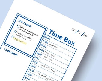Daily Time Block Planner — Printable Productivity PDF
