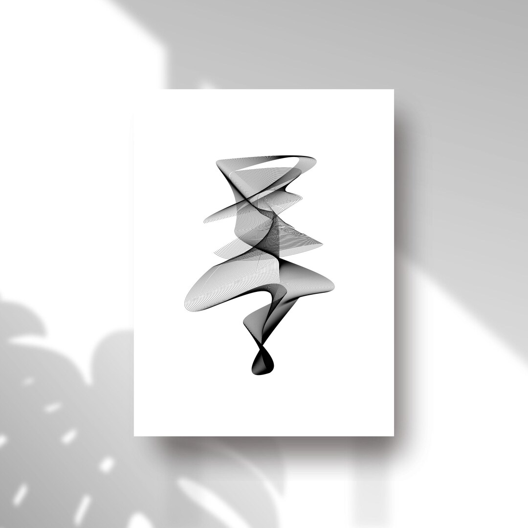 Abstract Black and White Minimalist Line Art Print – Modern Printable ...