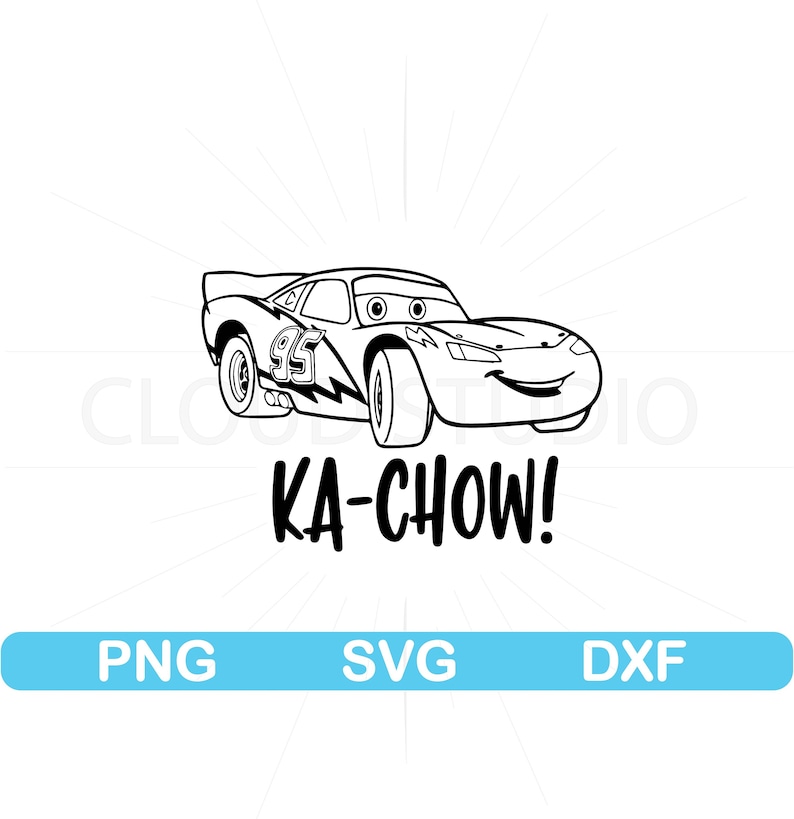 Ka Chow Svg, Disneyy Cars Svg, Lightning Mcqueen Svg, Birthday Gift