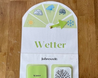 Weather station educational game Montessori children's game weather and seasons