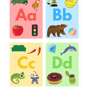 Tarjetas Flash Tarjetas del Alfabeto ABC Montessori Aprender Letras