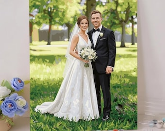 Couples Paint By Number Personalized Custom Photo Canvas Art For Adults