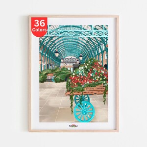 Covent Garden Floral Cart Paint by Numbers Kit | DIY London Art