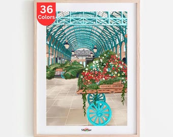 Covent Garden Blomvagn Måla efter siffror Kit | DIY London Konst
