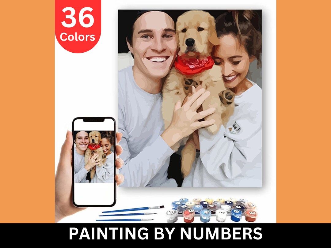Personalised Paint by Numbers, Custom Paint by Numbers Kit, DIY Paint