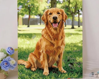 Dog Custom Paint by Numbers Kits Personalized Portrait Photo to DIY Painting Art