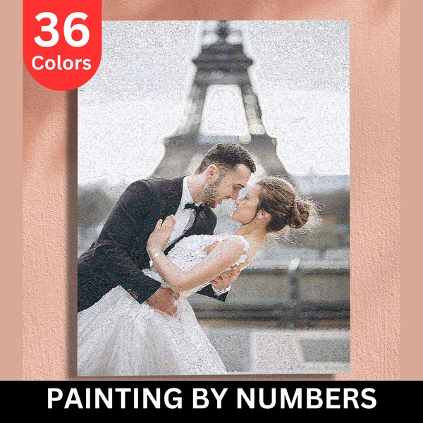 Personalised Paint by Numbers, Custom Paint by Numbers Kit, DIY Paint by Numbers Kits, Adult Beginners, Drawing Canvas with Brushes, Acrylic