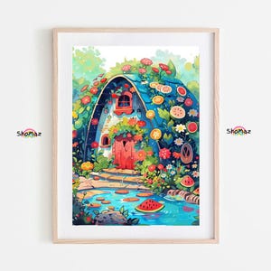 Paint by Numbers Blooming Watermelon Dome Cottage  - Floral Fantasy