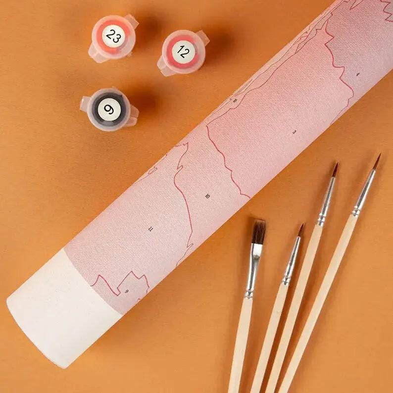 Måla efter siffror-kit: Mysiga katter på rött tak - DIY-nybörjarhobbyset bild 2