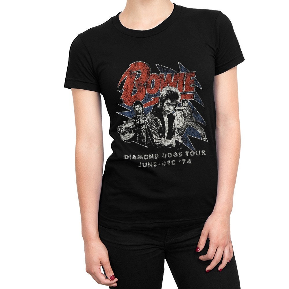 David Bowie Diamond Dogs Vintage Logo T-Shirt - Unisex Adult 100% Cotton Classic Fit Tee - View #9