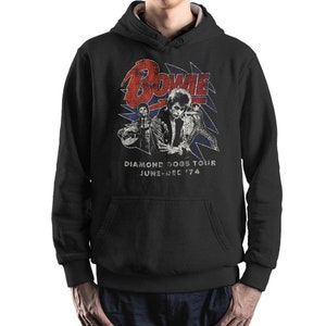 David Bowie Diamond Dogs Tour 74 Hoodie and Sweatshirt, Unisex Sizes (bf-191)