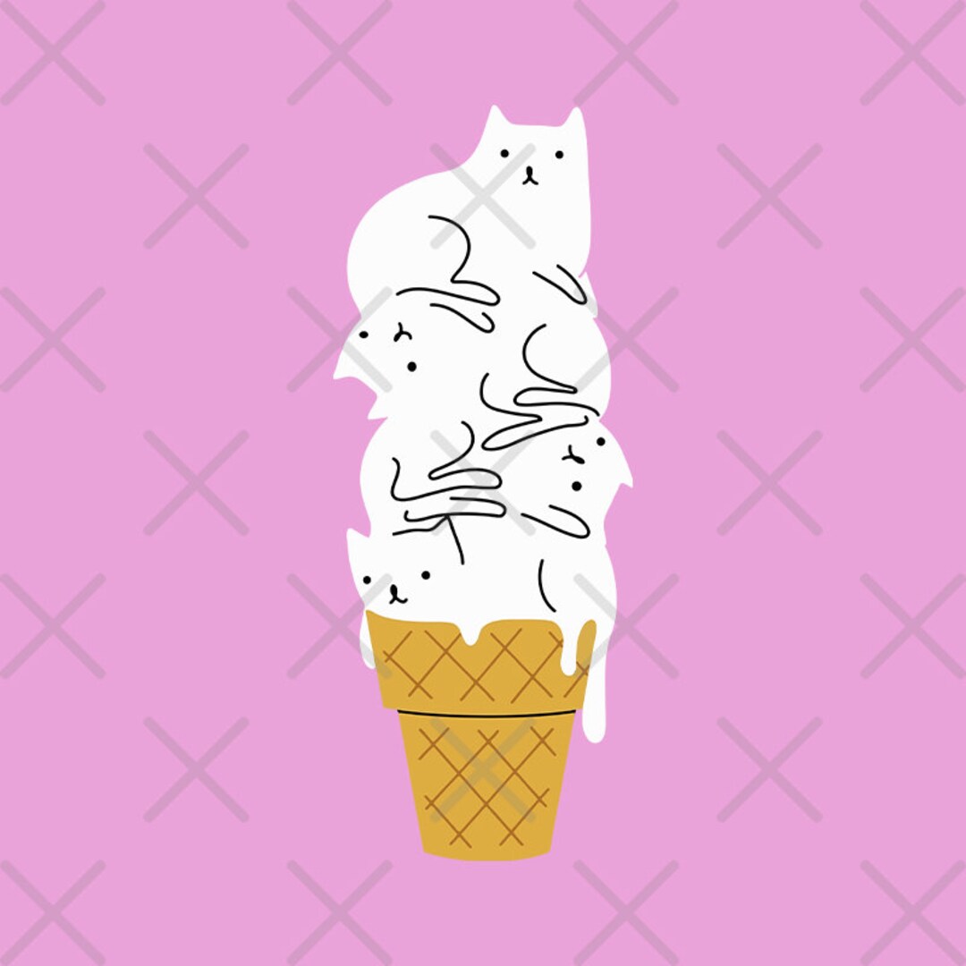 Cute Ice Cream Cats SVG Cut File Etsy