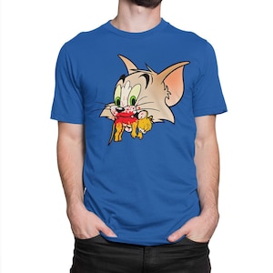 Tom Eats Jerry camiseta divertida, tallas de hombre y mujer (bf-186)