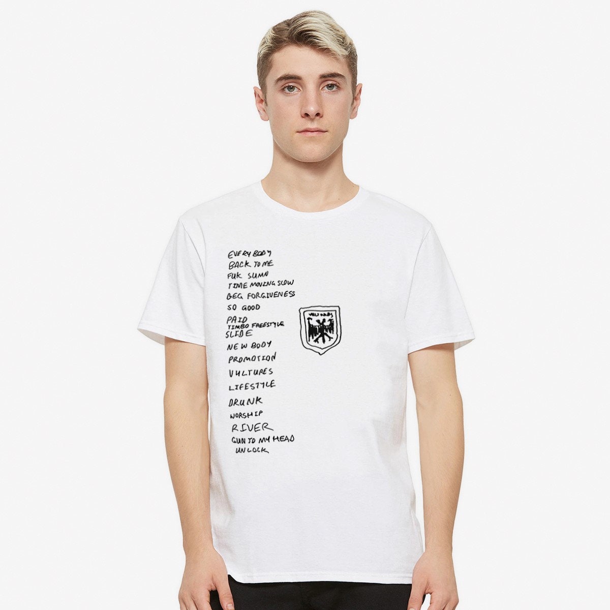 カニエウエスト YE VULTURES ロゴ Tシャツ ネイビー Kanye West Vultures Logo T-shirt, Men's Women's Sizes (KNW
