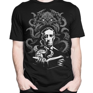 H. P. Lovecraft and Cthulhu T-Shirt, Men&#39;s and Women&#39;s Sizes (bf-115)