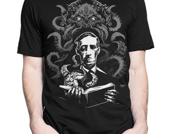 Koszulka z motywem H. P. Lovecrafta i Cthulhu, rozmiary męskie i damskie (bf-115)