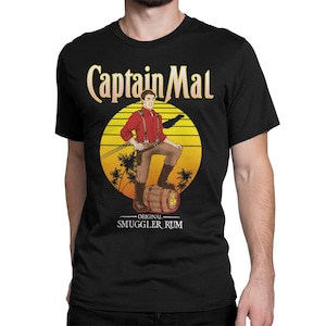 Firefly Captain Mal Rum T-Shirt, Men&#39;s and Women&#39;s Sizes (bf-204)