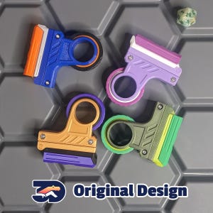 Fidget Toy Pistol - 5 functions including pullback, flipper, slider, rolling wheel and finger spin