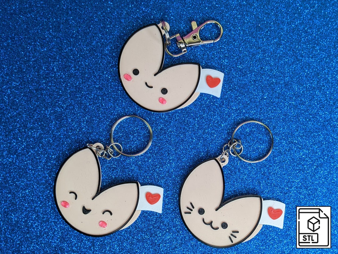 STL Chibi Fortune Cookie Keychain & Set Etsy