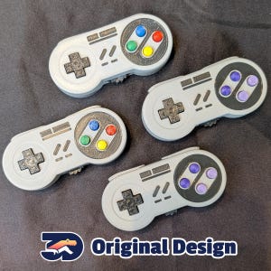 Game Controller Fidget Toy: 3D Printed spring D-Pad and bumpers, 4 buttons & ratchet clicker