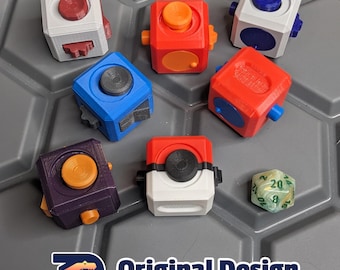 Silent Fidget Cube - 6 functions - button, roller, spinning disc, switch flipper, joystick & texture bridging