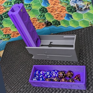 Mini Dice Box w/ Dice Chute (Customizable Detailing)