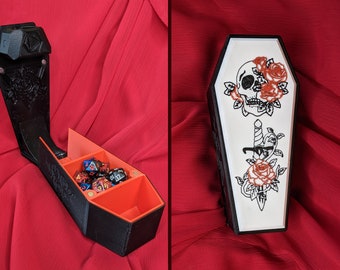 Coffin Dice box & Dice Chute, Customizable