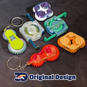 Mini Gear Fidgets (3 Pack) - Rack and Pinion, Dual & Quad Spur Gear
