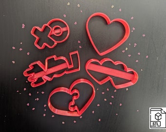 STL - Valentine's day cookie cutter set