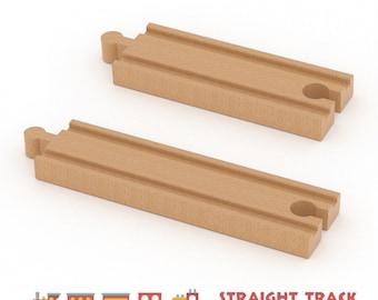 Bulk Train Track Accessories,Wooden Straight Track,Children's Train Toy Parts,Train Tracks Compatible With Major Brands,Straight Track Parts