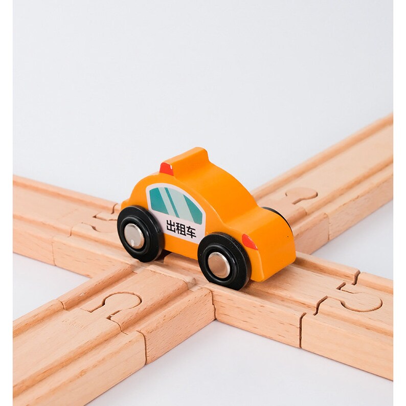 Children Train Track Set, Wooden Train Accessories Toy, Train Track