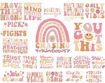 Groovy svg, bundle, boho svg, hippie svg, aesthetic svg, inspirational svg, motivational svg, trendy svg, retro svg, svg files wavy text svg