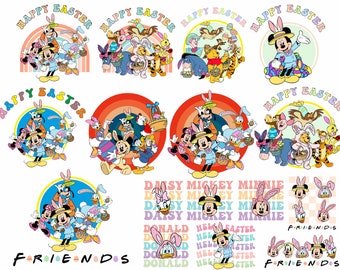 Mickey and Friends paasbundel, wınnıe the pooh Easter svg / Mickey svg, Easter png, png