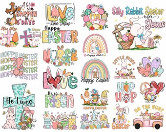 Easter PNG Bundle, Retro Easter PNG, Easter eggs png, Funny Easter png, Easter png, Bunny png