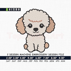 Poodle Dog Embroidery Design, Cute Pet Machine Embroidery, Dog Lover silhouette instant digital download, Dog Pattern File