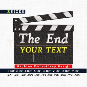 Clapper Board Embroidery design file | Customizable Movie Clapper digitized embroidery | Clapper Embroidery file PES
