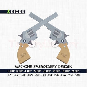 Crossed Revolvers Machine Embroidery Design: Western Cowboy (Digital Download)