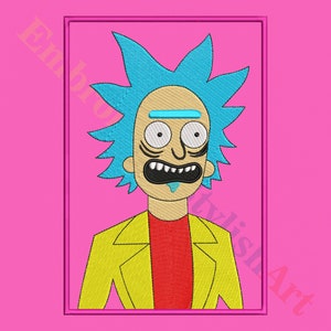 Rick and Morty Embroidery design file Anime digitizing embroidery -t-shirt design.