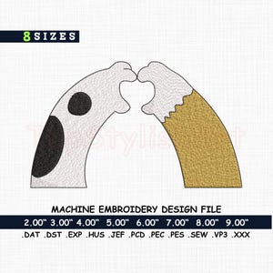 Dog and Cat Paws Heart Embroidery Design (Digital Download)