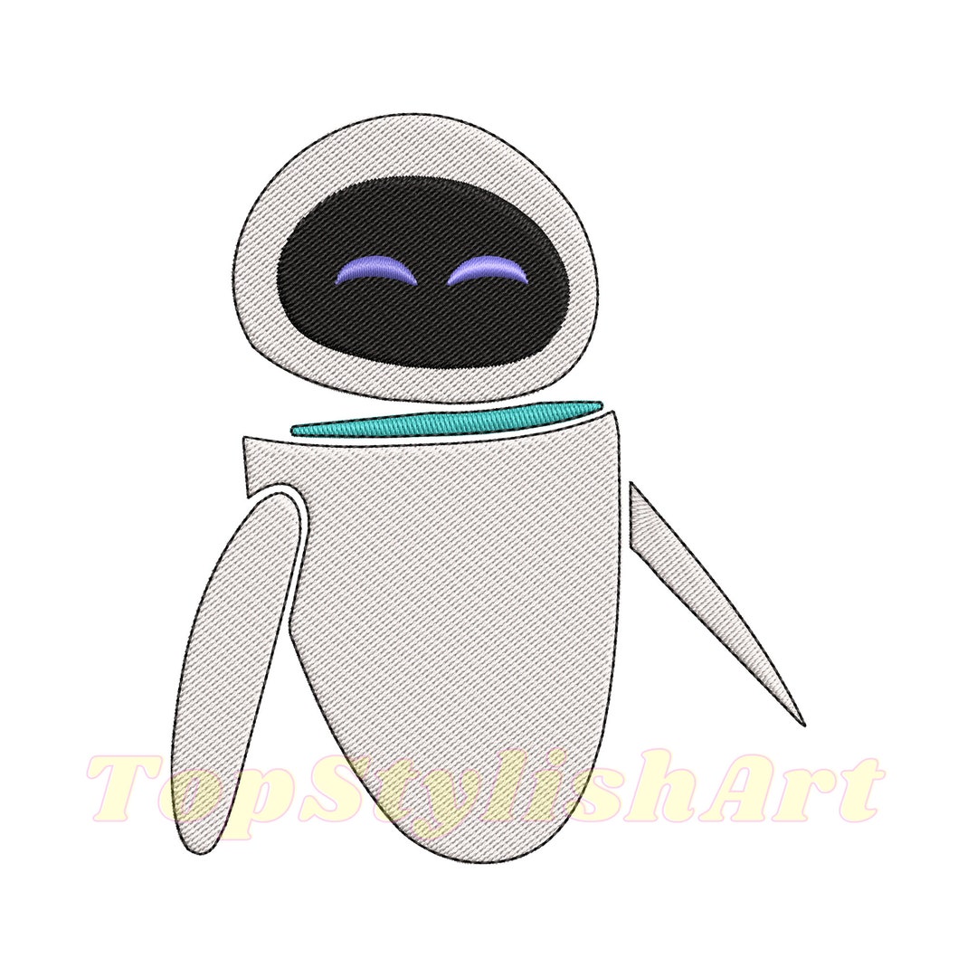 Eve & Walle Embroidery Design File Futuristic Robot Digitized