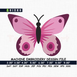 Elegant Butterfly Machine Embroidery Design for Halloween, Mini Butterfly Embroidery, Beautiful Insect Embroidery Design, 8 Sizes