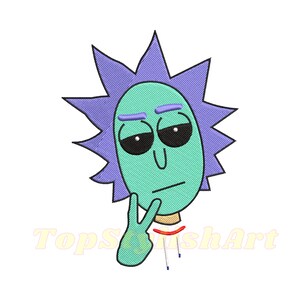 Rick and Morty Embroidery design file Anime digitizing embroidery | rick Embroidery file PES | Rick&Morty