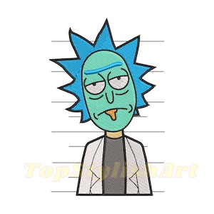 Totenkopf Stickdatei Anime Digitalisierung Stickdatei | rick Stickdatei PES | Rick&Morty | | frei Totenkopf